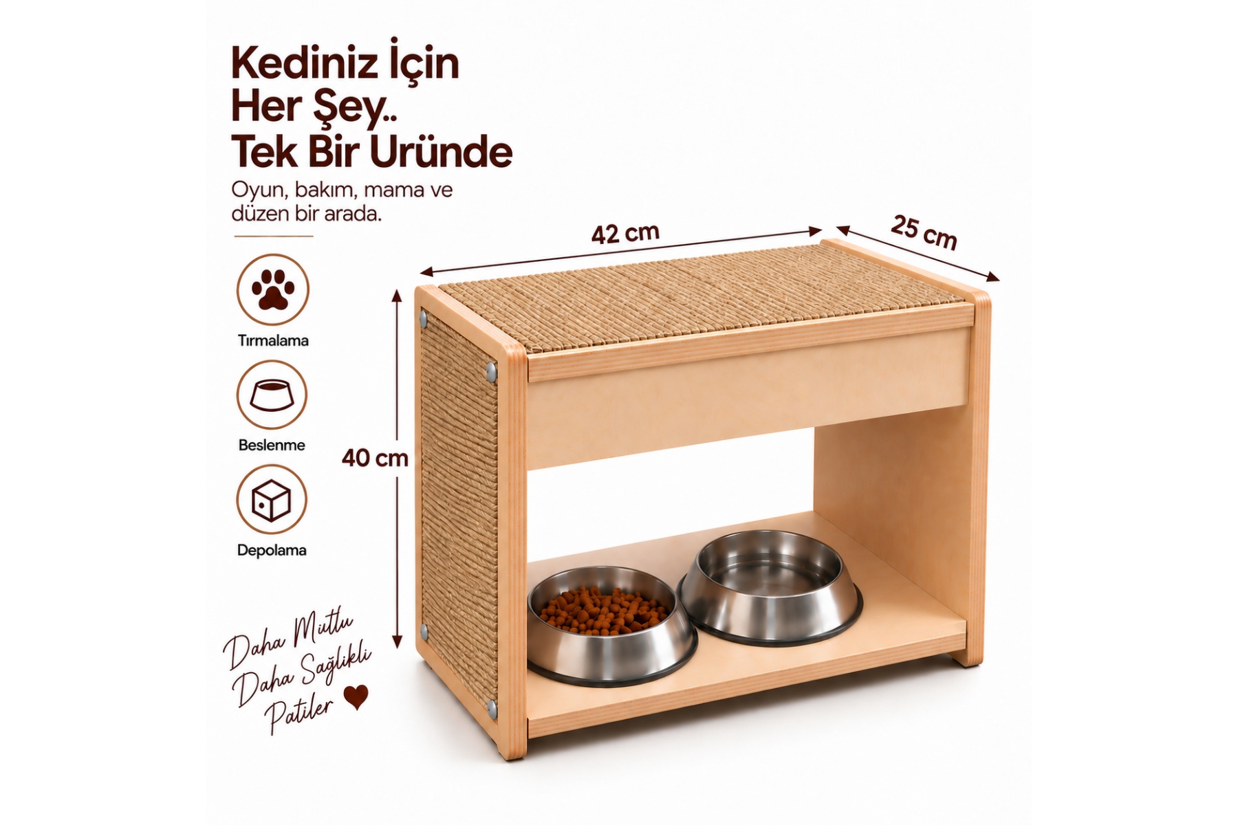 Minera Pets Huş Kontrplak Tırmalama Modülü - Kedi Mama Ünitesi Minera Pets Huş Kontrplak Tırmalama Modülü - Kedi Mama Ünitesi