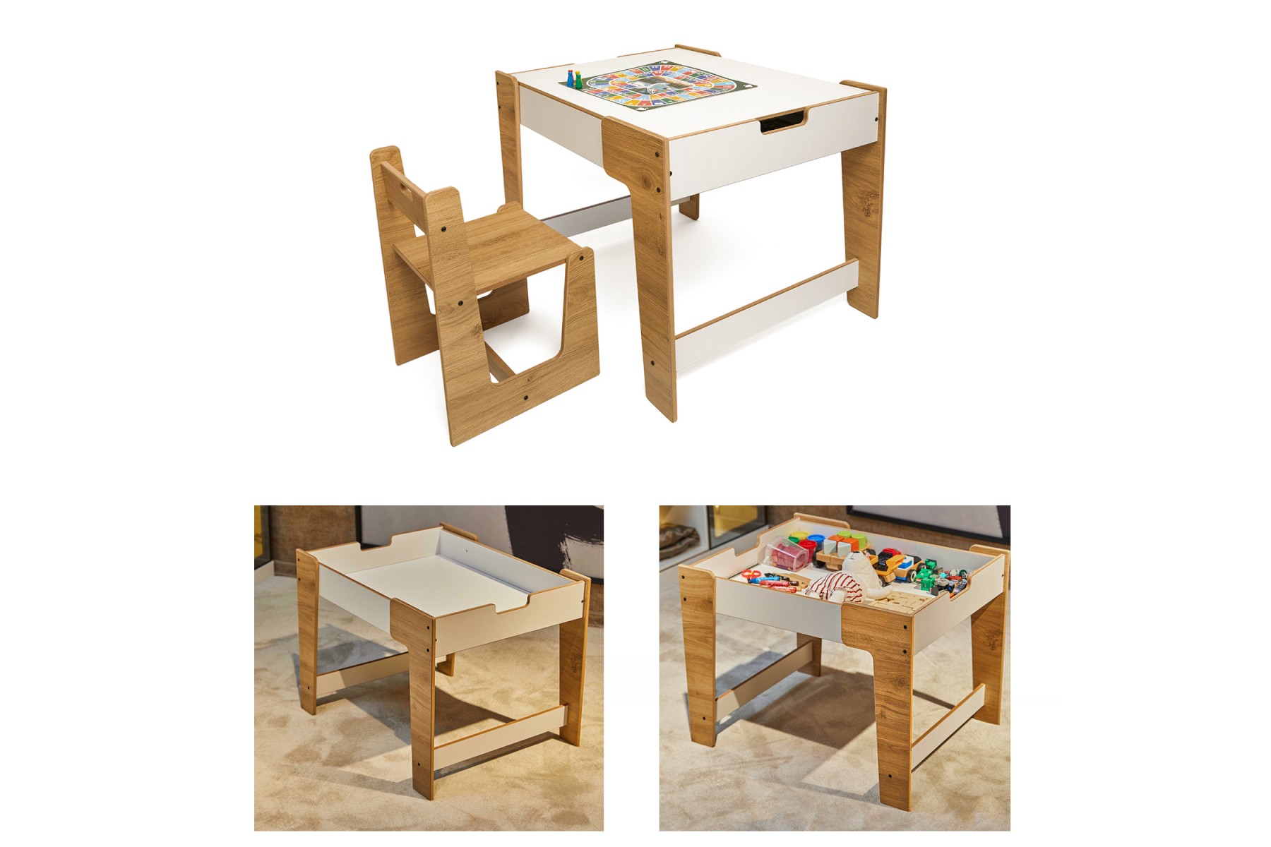 0-6 Yaş Anka Model Ahşap Montessori Aktivite Oyun Ve Çalışma Masa Ve Sandalye Seti (1 Masa + 1 Sandalye)