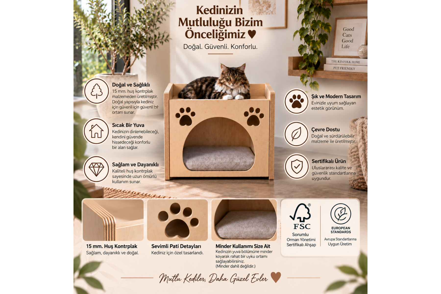 Minera Pets Modüler Kedi Evi – Kedi Yatağı Minera Pets Modüler Kedi Evi – Kedi Yatağı