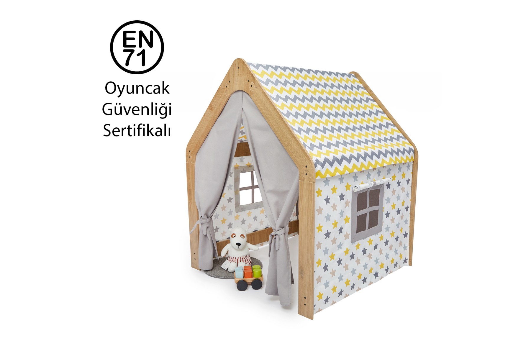 3-6 Yaş Çocuk Oyun Evi / Çadırı - Ahşap 